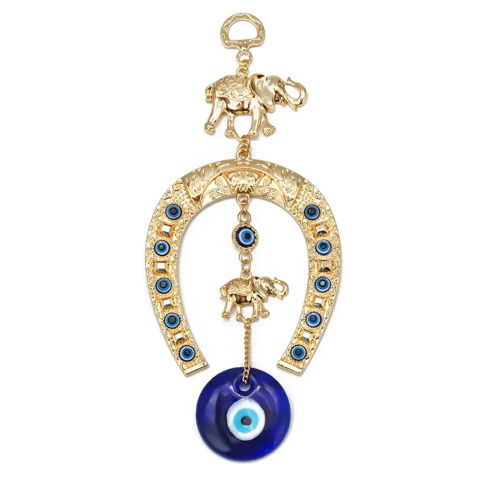 恶魔眼金色马蹄装饰挂件