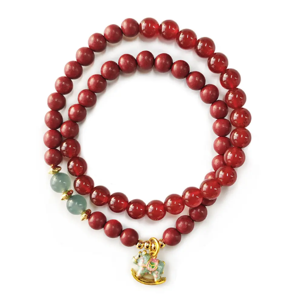 合香珠红玛瑙小马双层手串
